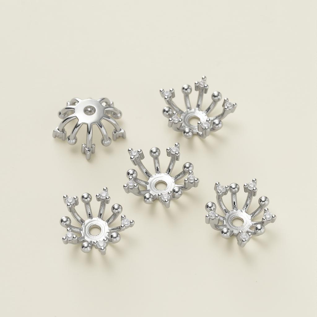 2Piece/Pack 14/18K Gold Color Plated Flower Torus Shape Beads Caps for DIY Necklace Bracelets Jewelry Making Accessories