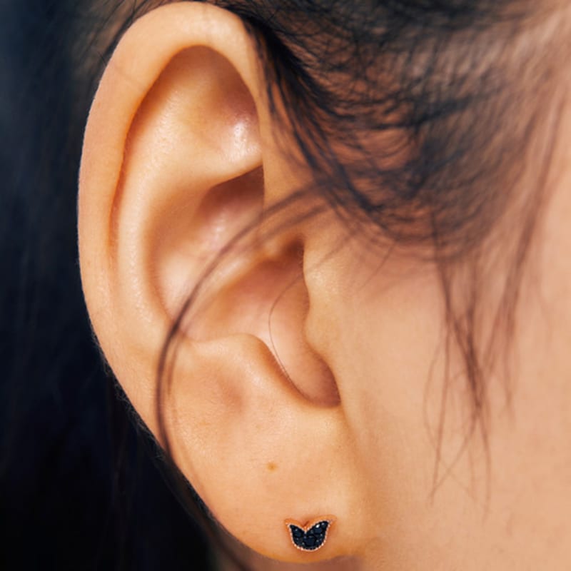 Tirr Lirr 14K Pink Gold Charming Black Tulip Piercing TESK4P20346M-3