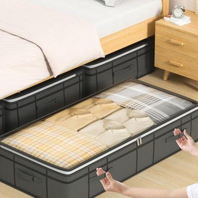 Under Bed Storage Containers with Clear Window Foldable Underbed Toy Organizers and Clothing Storage Bags Closet Storage Bins