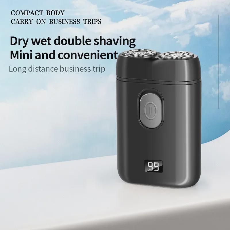 Wiederaufladbarer Herren-Reise-Elektro-Rasierer mit Doppelkopf