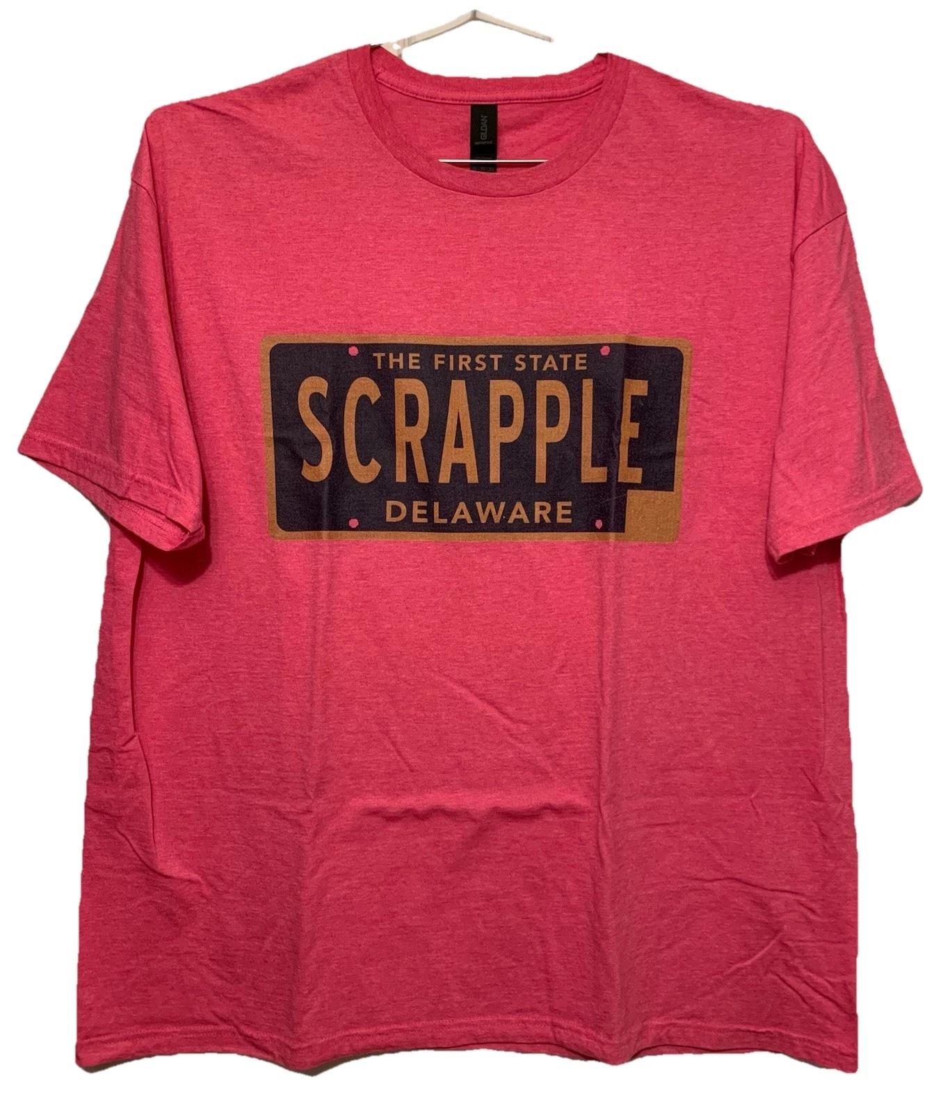 

Delaware The First State SCRAPPLE License Plate T-Shirt Men’s 2XL Novelty Pink XL