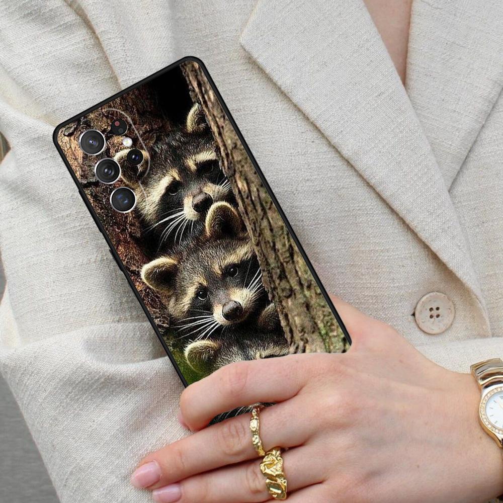 Animal Raccoon Fox Cell Phone Case for Samsung Galaxy S26 Ultra S25 S24 S23 S22 S21 S20 Note10 Cover
