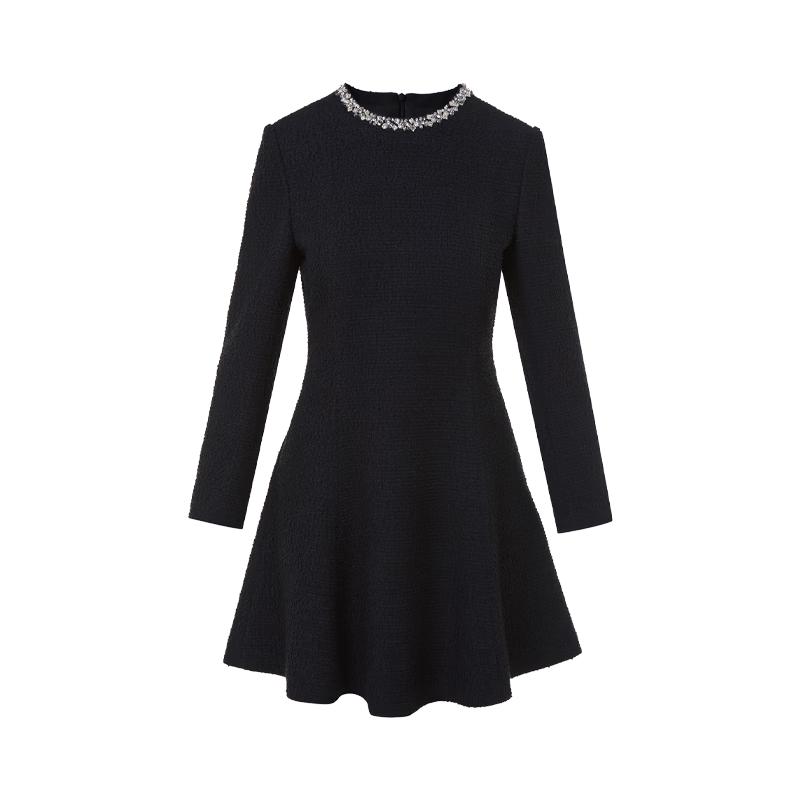 

Langzi French Style Beaded A-Line Midi Dress S