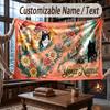 Cat Theme Throw Blanket Custom Name Text Personalized Blanket Soft Cozy Blanket for Home Sofa Bed