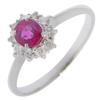 Ring Pt900Platinum/Ruby/diamond #8.2(US Size) 3.5g Women Used
