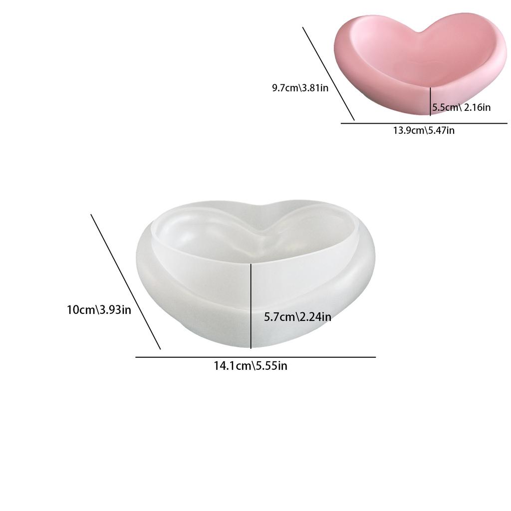 DIY Silicone Mold For Drip Wax Heart-Shaped Shell Storage Box, Candle Holder, And Decorative Plaster Cast