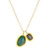 Green & Black Agate Double Pendant Necklace - Elegant 2026 Design, Colorfast Summer Clavicle Chain for Women