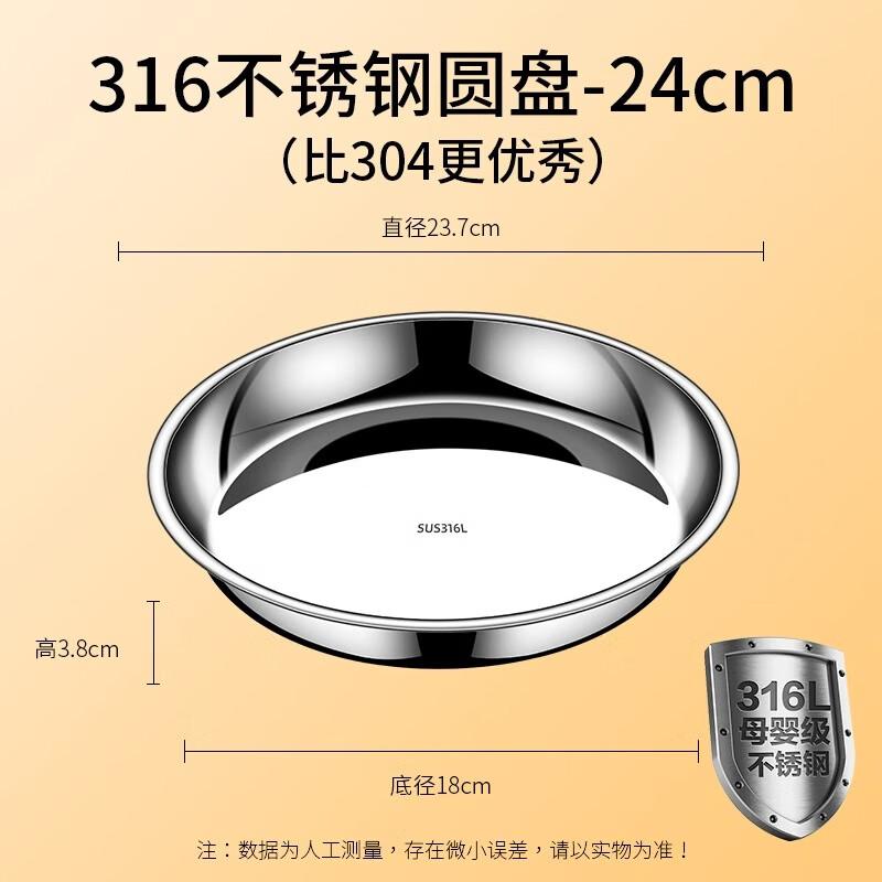

Moruona Food-Grade 316 Stainless Steel Round Plate