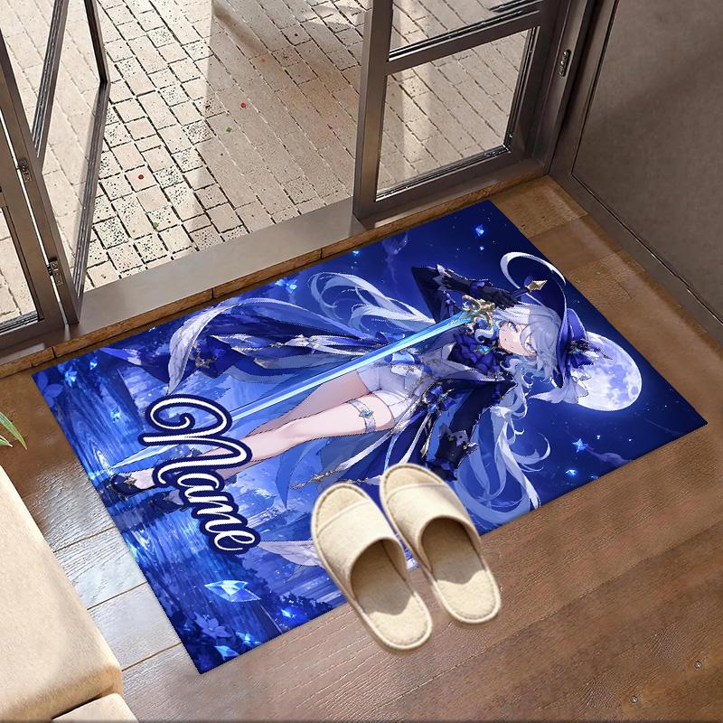 Custom Name Personalized Genshin Impact Print Carpet, Versatile Home Decor Rug, for Playroom, Apartment, Balcony, Entryway, Hallway Gift