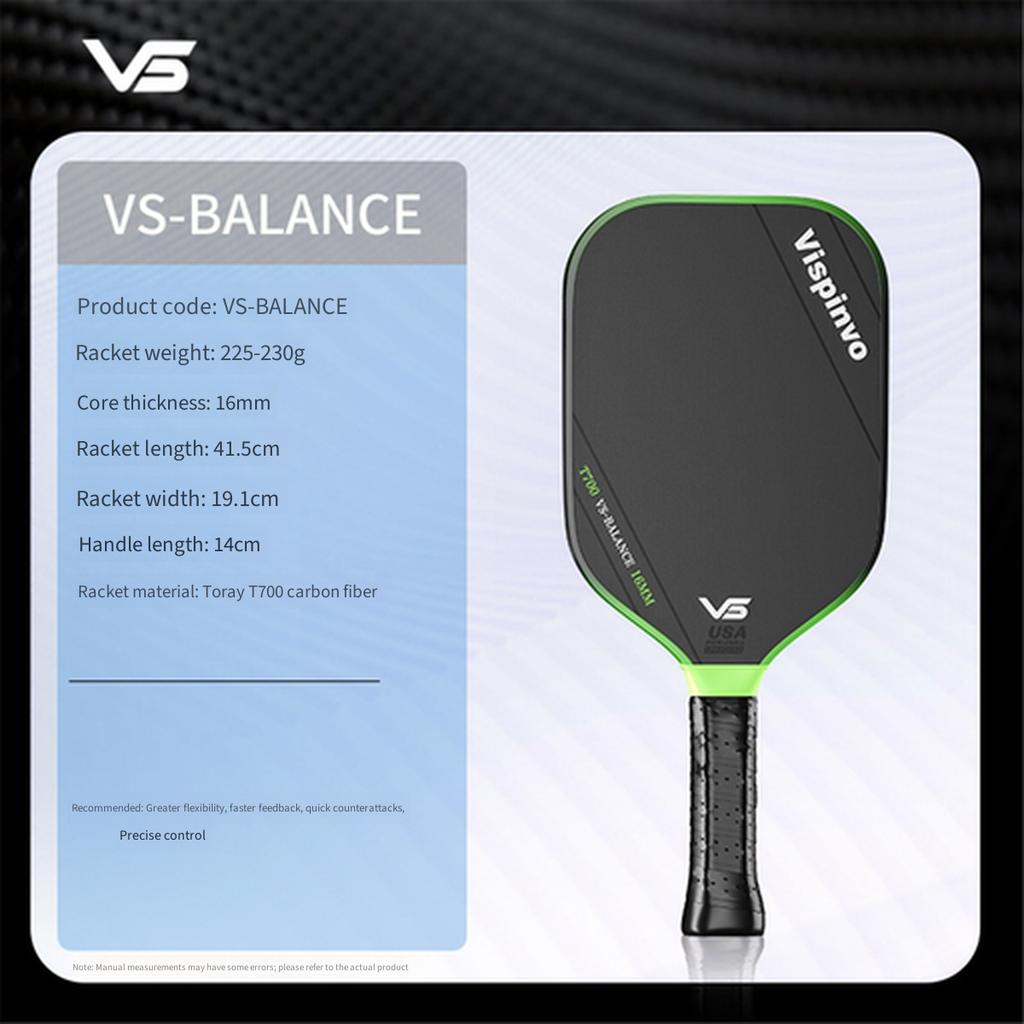 VISPINVO T700 Carbon Pickleball Schläger Leichter Hoher Rückprall Stoßdämpfung Professioneller Turnier Schläger