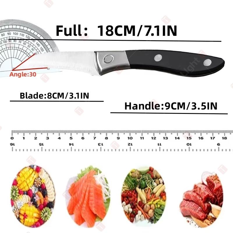 Fruit Peeler Knife Stainless Steel Vegetable Fruit Knife Anti-Slip Black Handle Perfect for Kitchen Fruit Paring Cutter Knife