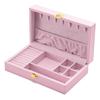Custom Logo Luxury PU Leather Jewelry Boxes Portable Multi-grid Flip Top Jewelry Storage Box for Ring Necklace Earring