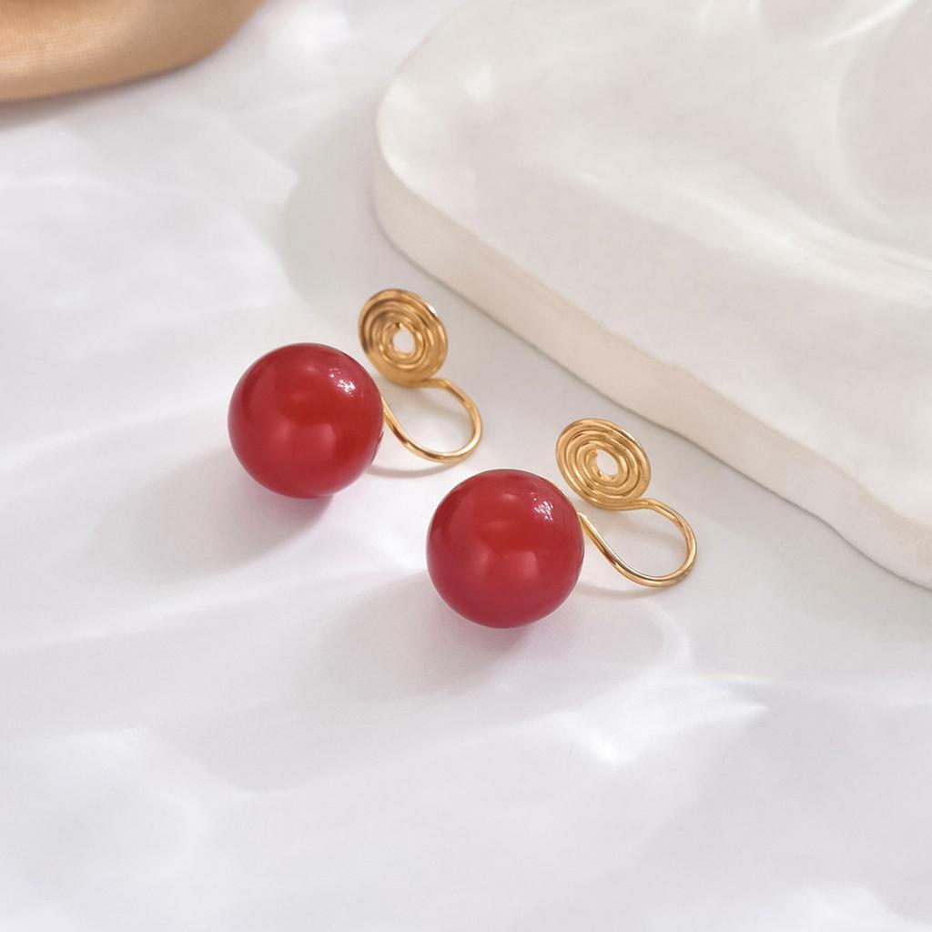 No punching, new mosquito coil disc ear clips, no ear piercings, earrings, feminine versatile, fashionable and popular, simple imitation pearl