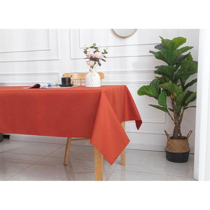 Rectangular Coated Tablecloth with Stain-resistant Treatment Terracotta 145 X 240 Cm