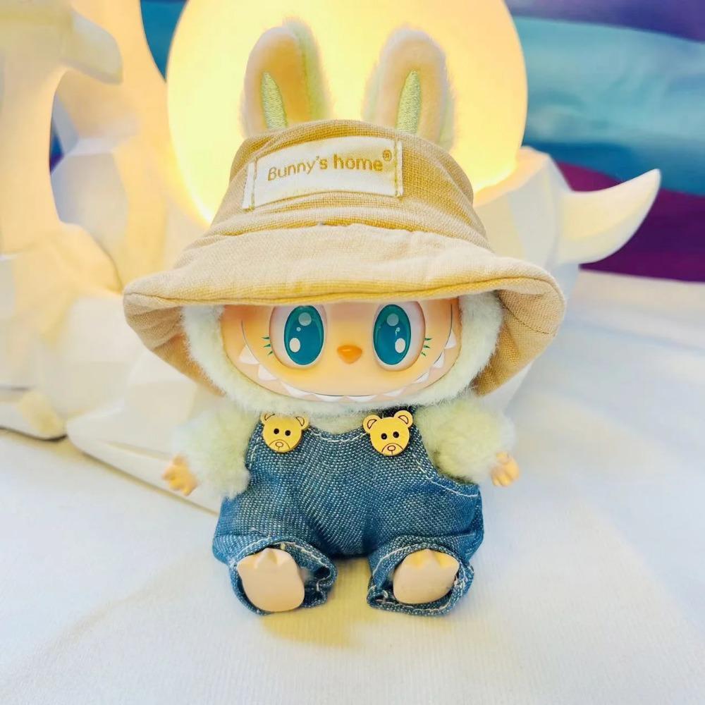 Cute Mini Plush Doll'S Bib Pants 17cm Labubu I II Idol Dolls Sitting Party Clothing Outfit Accessories For Korea Kpop Exo