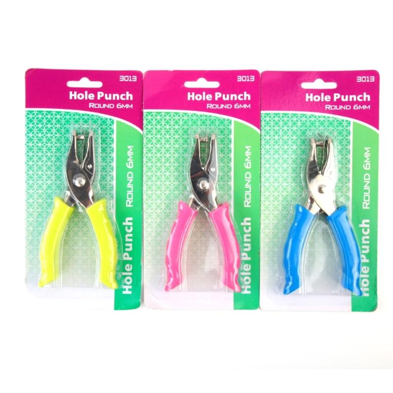Handheld Single Hole Punch 6mm Hole Puncher 8 Sheets Capacity for Punching Paper Cardstock, Single Hole Paper Punch