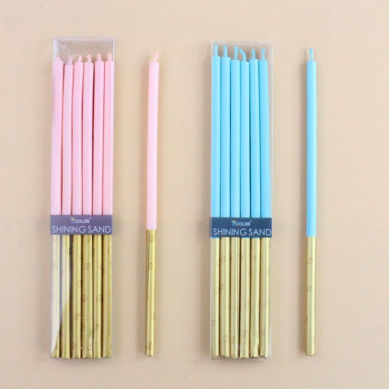 Birthday Decoration Slender Pencil Candle Small Fresh Blue Pink Creative Romantic Wedding Arrangement Candle