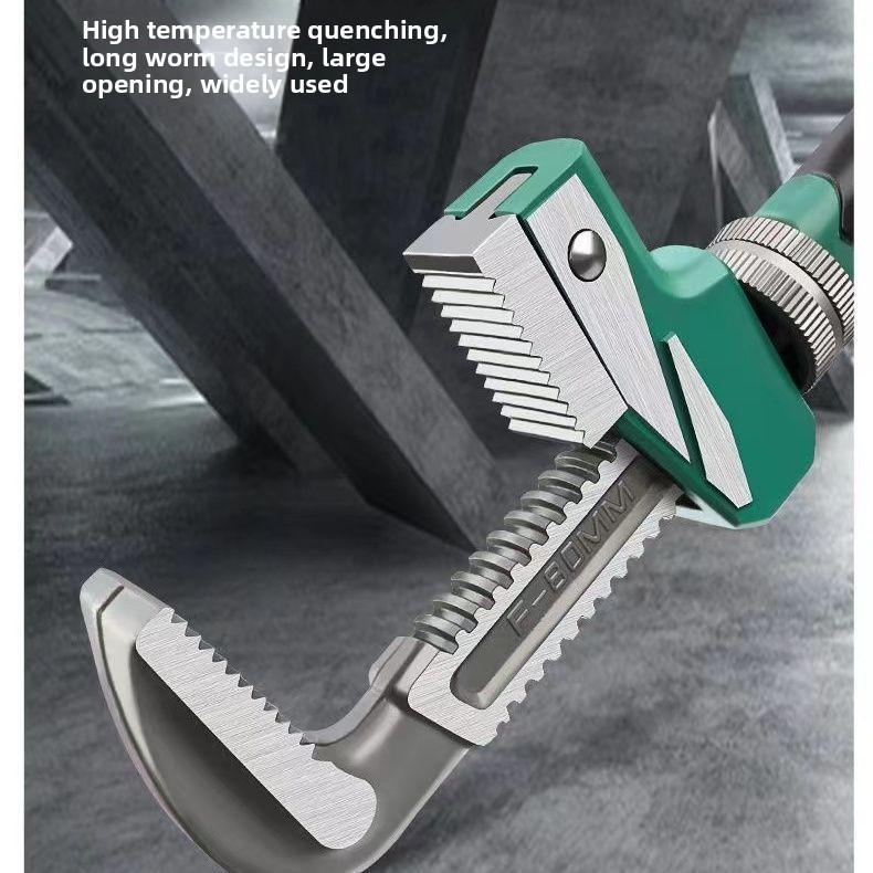Right-Angle F-Type Wrench Plumbing  Wide Jaw Opening Adjustable Universal Torque Spanner Plumber Auto Repair Tools