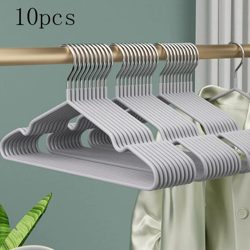 10pcs Adult PlasticsClothe Hanging Rack Clothing Hanger Non-Slip Dry Portable Household Clothe DressOrganizer Closet Spa Saver 10Pcs