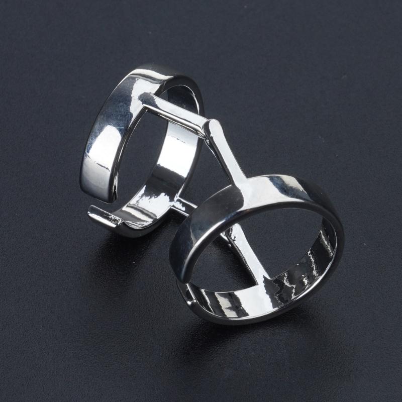 Punk Finger Loop Ring Gothic Double Hinged Joint Rings Bendable Adjustable Ring for Girl Boy Jewelry Cosplay Accessory