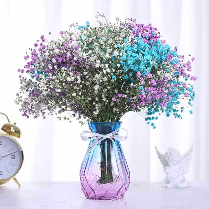 Baby's Breath Dried Flower Bouquet - Real Decorative Flowers for Living Room and Gift Packaging