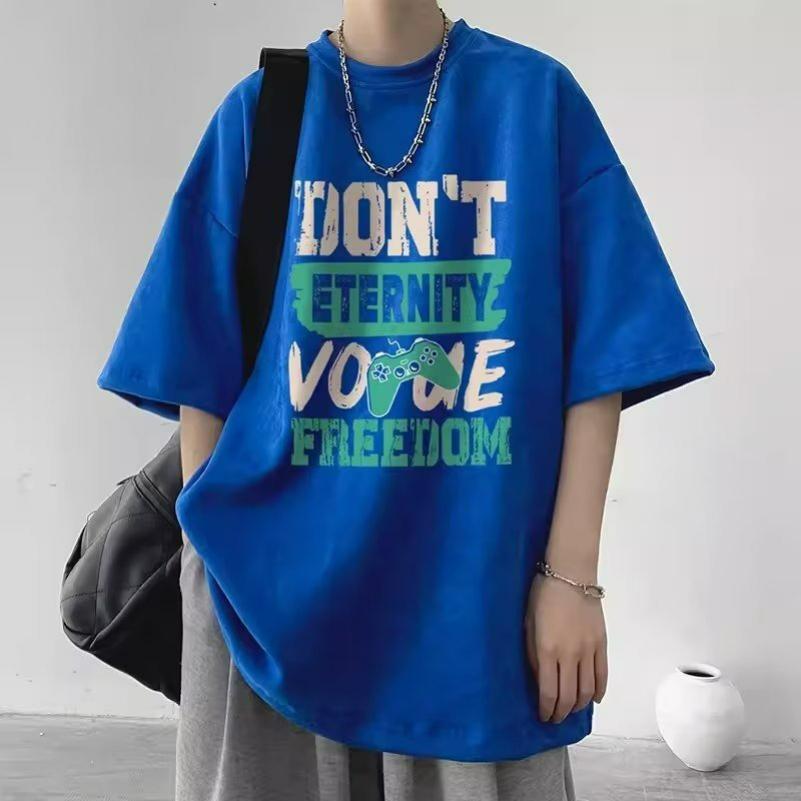 Summer Short-sleeved Loose T-shirt Men's Tide Brand Casual Half-sleeved Trend T-shirt Bottoming Shirt Five-point Sleeve Top