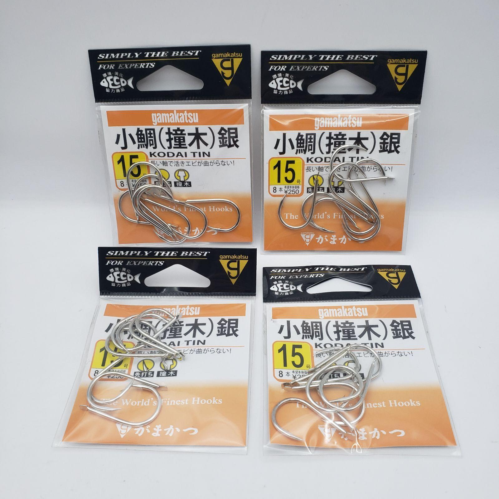 Used Set of 4 Gamakatsu small sea bream needles (pink wood) silver size 15