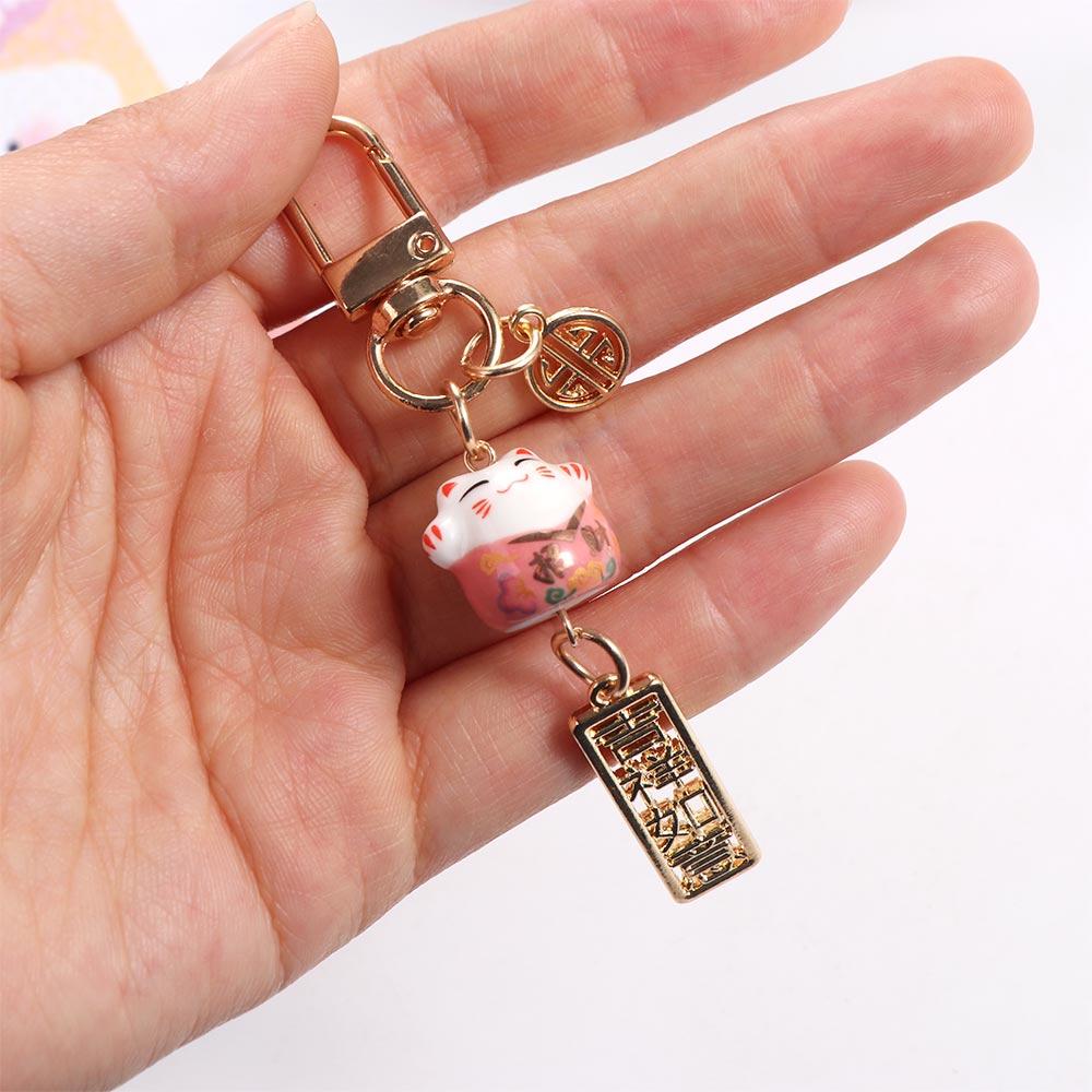 Phone Pendant Lucky Cat Keychain Maneki Neko Trinkets Mobile Phone Lanyard Mobile Phone Straps