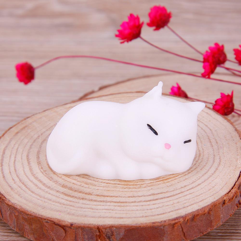 Søt tegneseriekatt Squishy leketøy Stressrelief Myk minidyrklemmelekegave
