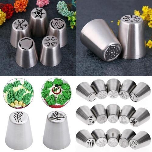 Tree 1pc Christmas Icing Russian Piping Tip Leaf Nozzle Cupcake Set Durable