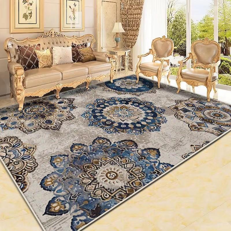 Perský koberec do obývacího pokoje Retro dekorace Velkoplošné protiskluzové koberce Luxusní pohovka Domov Snadno čistitelný Ložnice Společenská místnost Podlahová rohož Boho