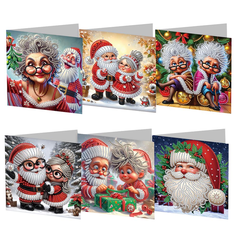 6/10/12 PCS DIY Diamond Painting Greeting Card Set Xmas Pattern Diamond Art Greeting Cards Thank You Cards and Holiday Blessings
