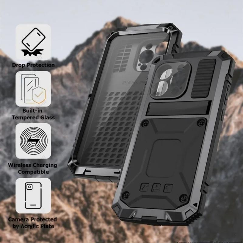 IP54 Waterproof Heavy Duty Metal Phone Case for Samsung S26 S25 Edge S24 S23 S22 S21 S20 Plus S26 Ultra Shockproof Armor Cover