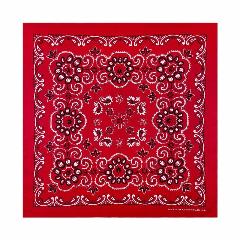 

In Stock Cotton Printed Large Kerchief 70 * 70cm Tube Top Cycling Hip Hop Motorcycle Large Size Scarf Scarf Red 70*70cm