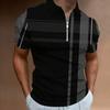 Slim Fit Long Sleeve Zip Polo, Casual Stylish Top for Men