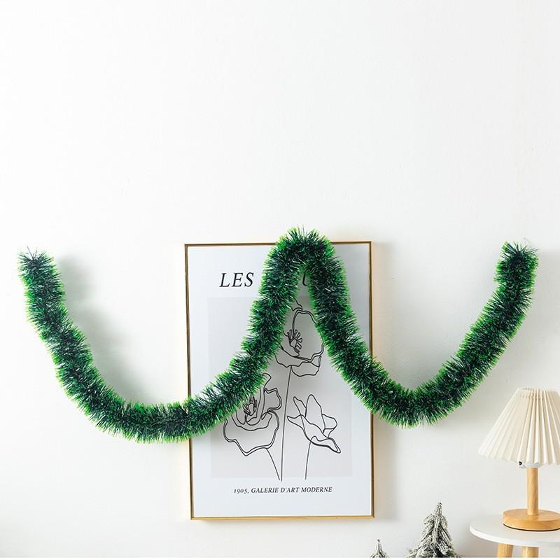 Corner Flat Christmas Tree with Rattan Colored Balls: Wall Sticker Decoration for Hotels, Shops, and Malls