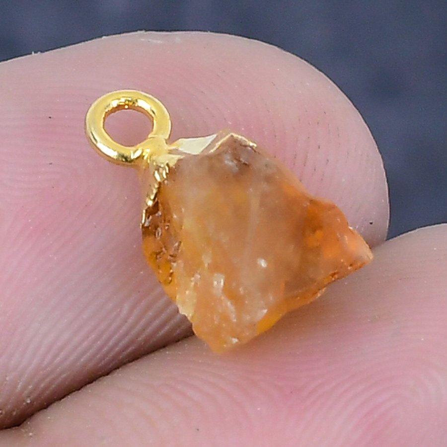 Carnelian Rough Gemstone 925 Sterling Silver Jewelry Pendant 0.59"