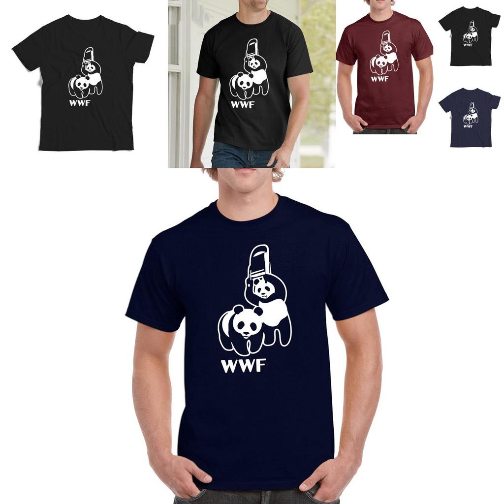 New Mens Fashion Wwf Panda Tshirt Funny Humor Crew Neck Short Sleeve Tee