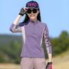 Women's Lightweight Quick-Dry Long Sleeve T-Shirt, Stand Collar, Breathable Patchwork for Hiking, Running, Outdoor Sports - Spring/Summer