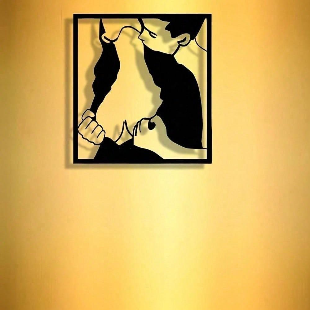 

1 шт. Минималистичное металлическое настенное искусство «Поцелуй на шее» — современный домашний декор для спальни, гостиной или ванной комнаты. TY7275 разноцветный