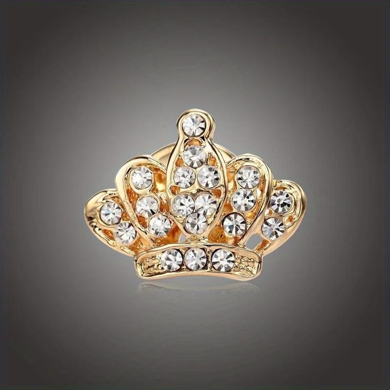 Broche en forme de Couronne - Broche king size Couronne décoré Ambre