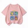 Potdemiel Kids Cotton Tshirt Cute Pikachu Cartoon Print Summer Short Sleeve Boys Girls Casual Crew Neck Tops