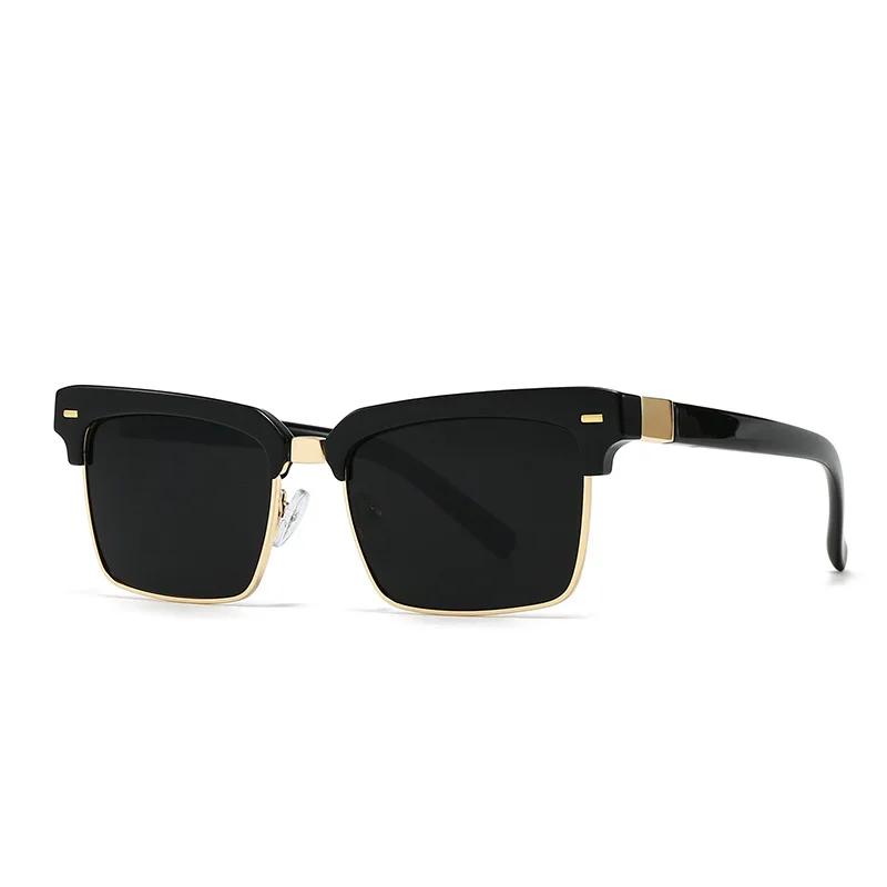 

Luxury Brand Designer Vintage Eyebrow Metal Frame Square Sunglasses Women For Men Sun Glasses Punk Popular Rivet Eyeglasses