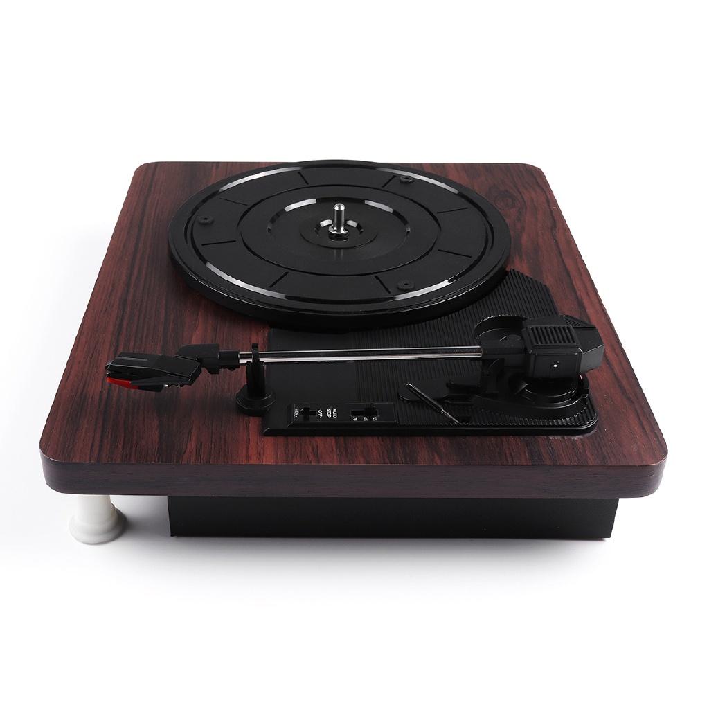DC 5V 33, 45, 78 RPM Record Player Antique Gramophone Turntable Disc Vinyl Audio RCA R/L Output Out Wood Color USB 320*275*100MM 3.5mm