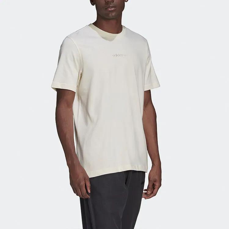 Adidas Originals T Shirts Men's White Crew Neck Moderate Straight Fit (Unisex) T-Shirts HP0443
