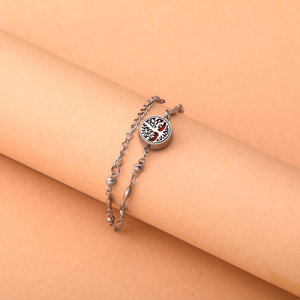 New Aromatherapy Locket Bracelet 12mm Essential Oil Diffuser Perfume Bangles Tree of Life High Quality Stainless Steel Jewelry