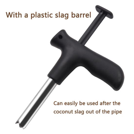Stainless Steel Coconut Opener with T-Shaped Handle Universal Coconut Opener Tool for Young Mature Coconuts Rust-Proof Essential Kitchen Tool for