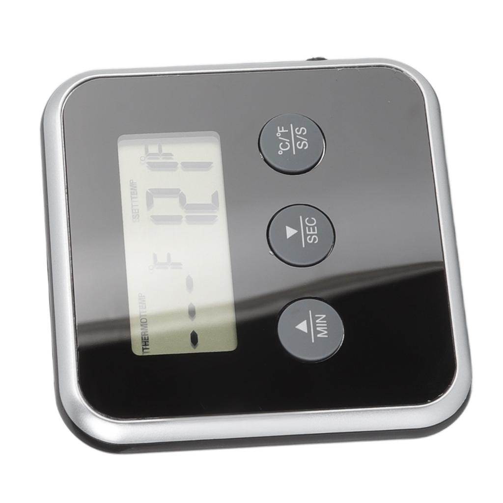 Food Grill Thermometer LCD Display Long Probe 2 Units Digital Meat Thermometer Timer for Kichen