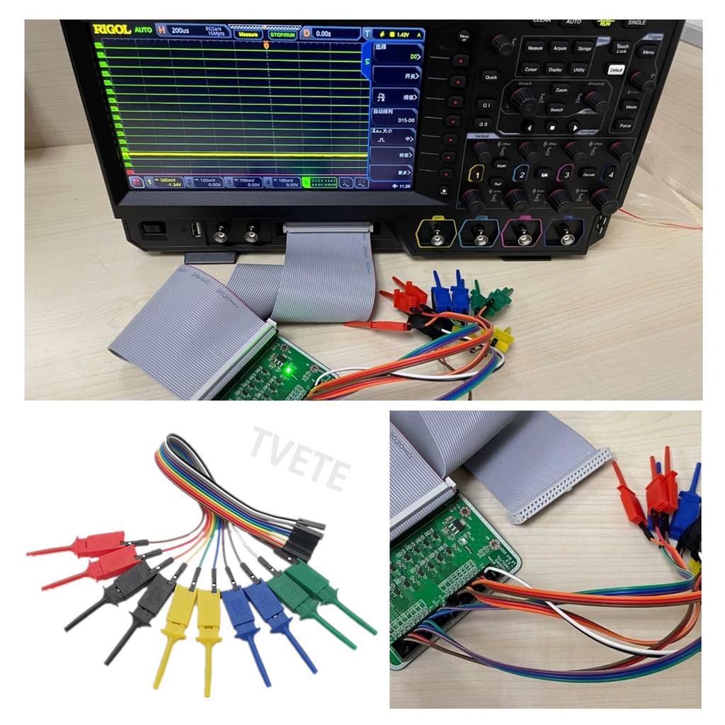 TVETE Tester Leads Mini Grabber Test IC Clips 10 Female Copper Wire Flat Convenient Electronic Test Test Leads with Wire Test Hooks Colorful for Logic