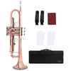 Bb Trumpet B Flat Brass body Trumpet Performance Beginners Pro Brass Musical Instrument with Straps Gloves Wipping Cloth Parts